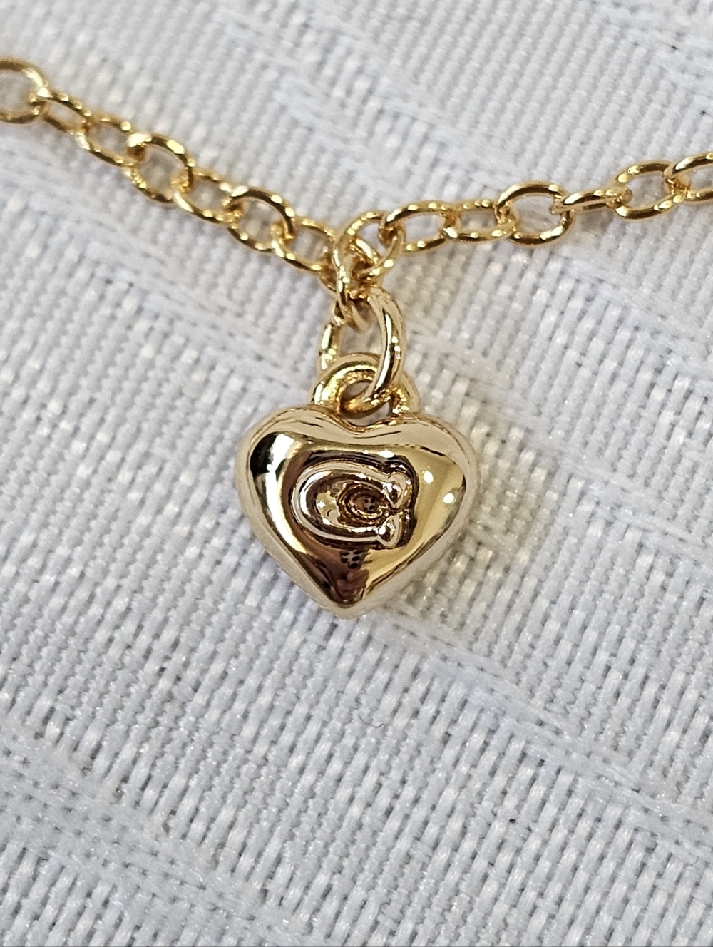 COACH Gold Heart Charm Bracelet - Picture 6 of 14